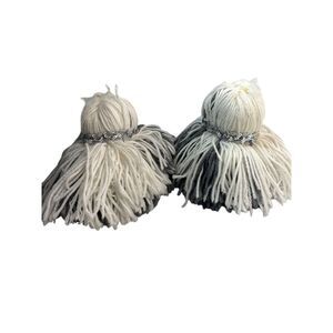 Pair Of Handcrafted Yarn Tassel Decor With Sequin Detail